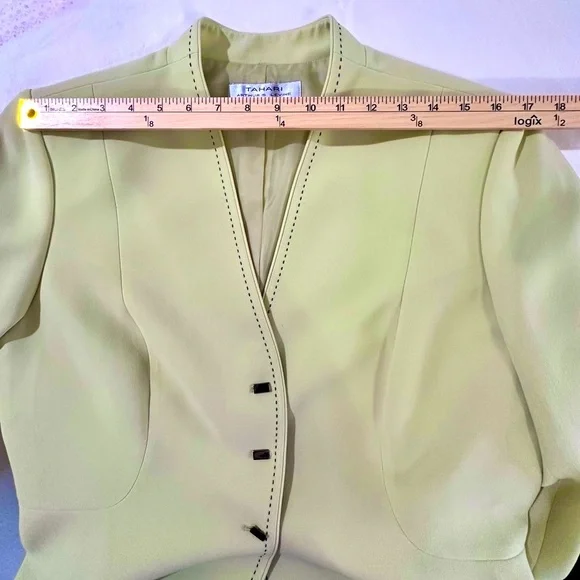 Tahari Jacket Green Pistachio Size 16P - Picture 6 of 12